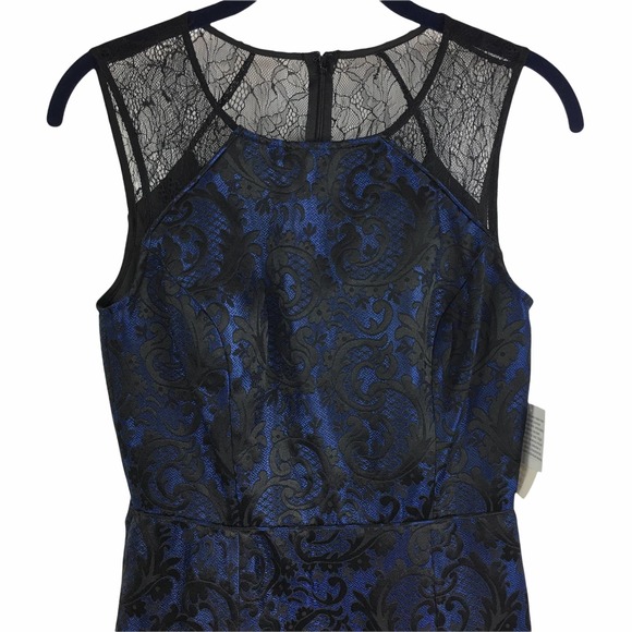 NWT Aidan by Aidan Mattox Lace Blue and Black Dress size 0 - Picture 2 of 10